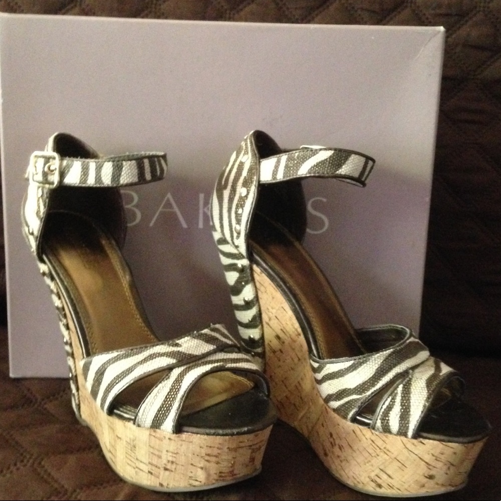 Bakers wedge zebra print